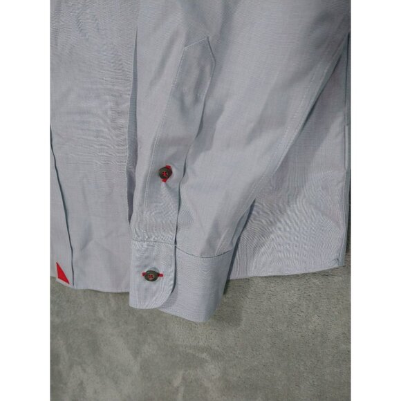 UNTUCKit Shirt Mens Large Gray Long Sleeve Button Down Wrinkle Free Rubican - Picture 3 of 10